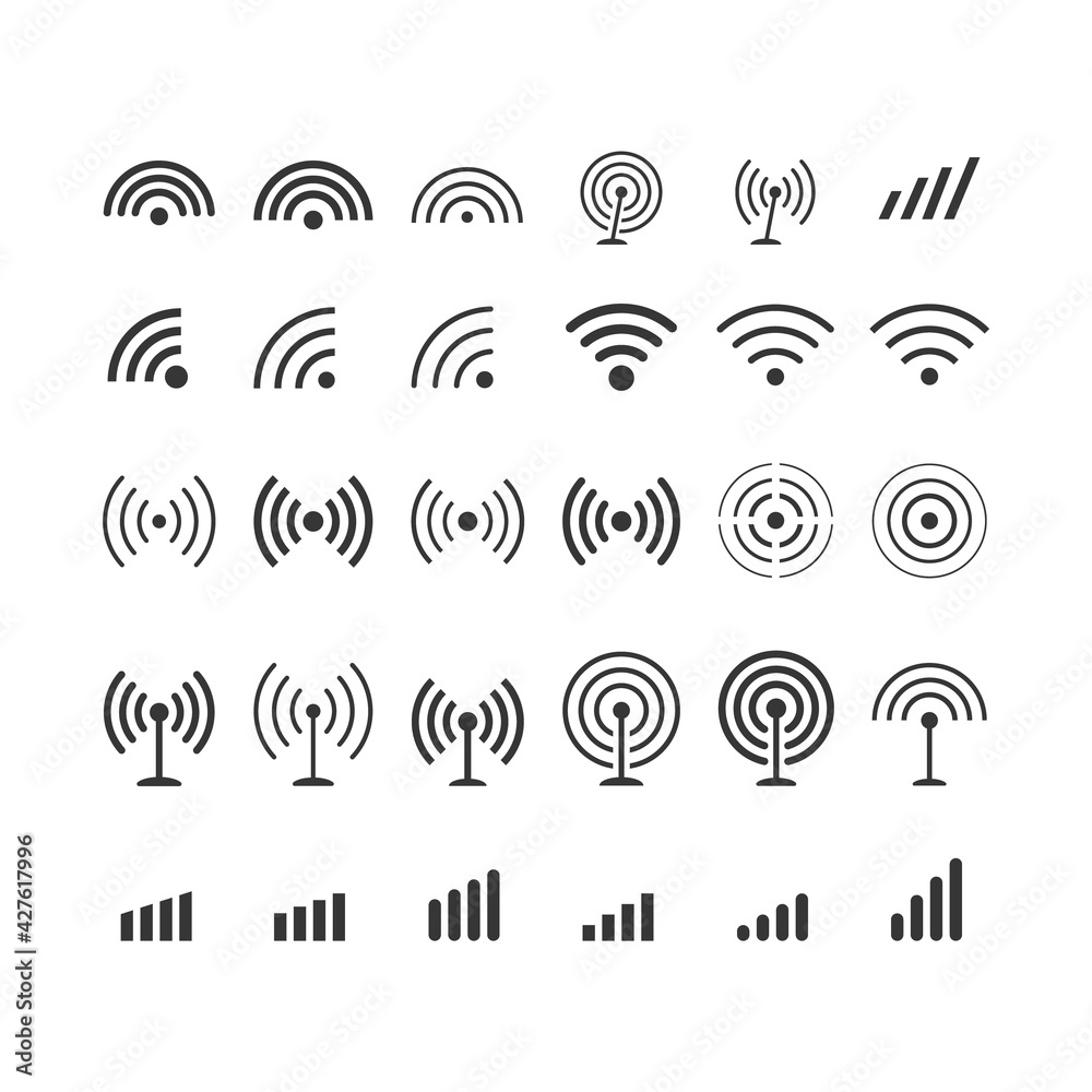 Signal signs isolated on white background. Vector icons Signal signs isolated on white background. Vector icons