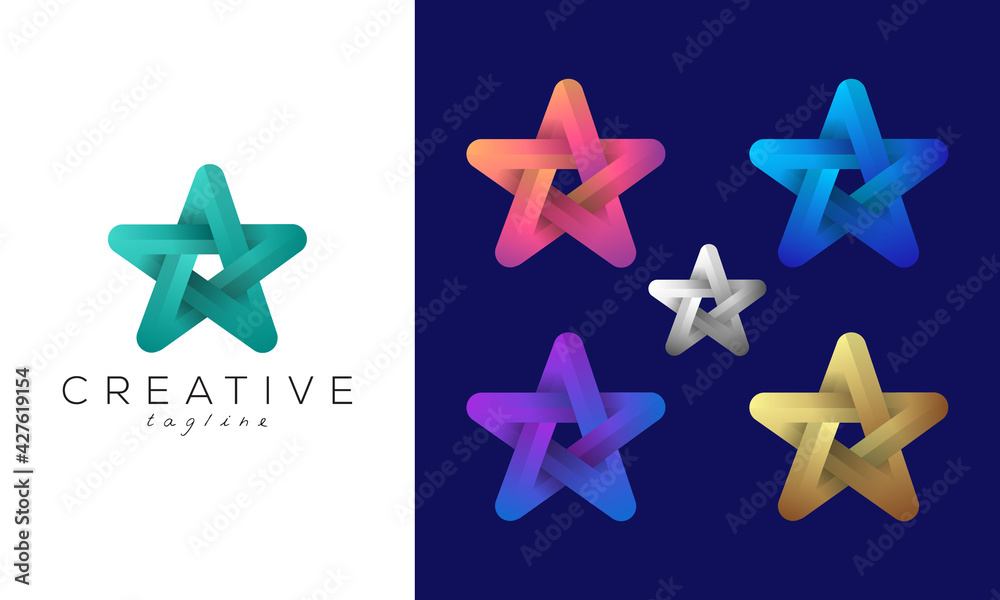 Creative and modern minimalist Star logo design template for use any kinds of business.
