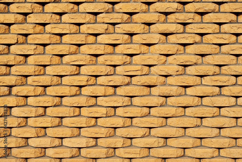 Texture of brick wall and concrete blocks. Samples of stone plates stacked evenly in a row. Texture of brick wall and concrete blocks. Samples of stone plates stacked evenly in a row.