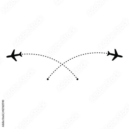 Air flight vector icon. route illustration sign. air tickets symbol. travel logo or mark.
