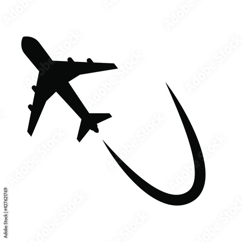 Air flight vector icon. route illustration sign. air tickets symbol. travel logo or mark.