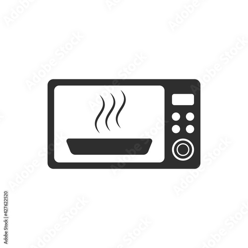 microwave symbol template color editable on white background.