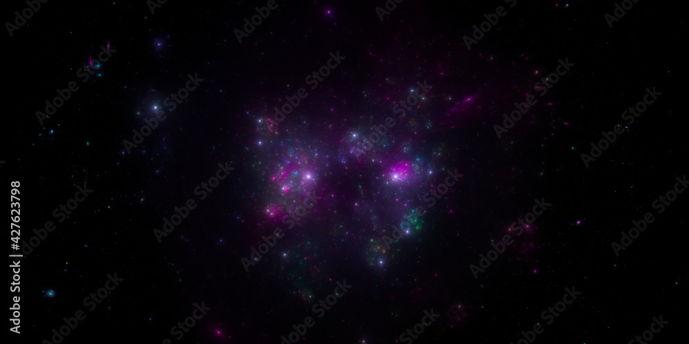 Fototapeta premium Banner Star field background . Starry outer space background texture . Colorful Starry Night Sky Outer Space background. 3D illustration