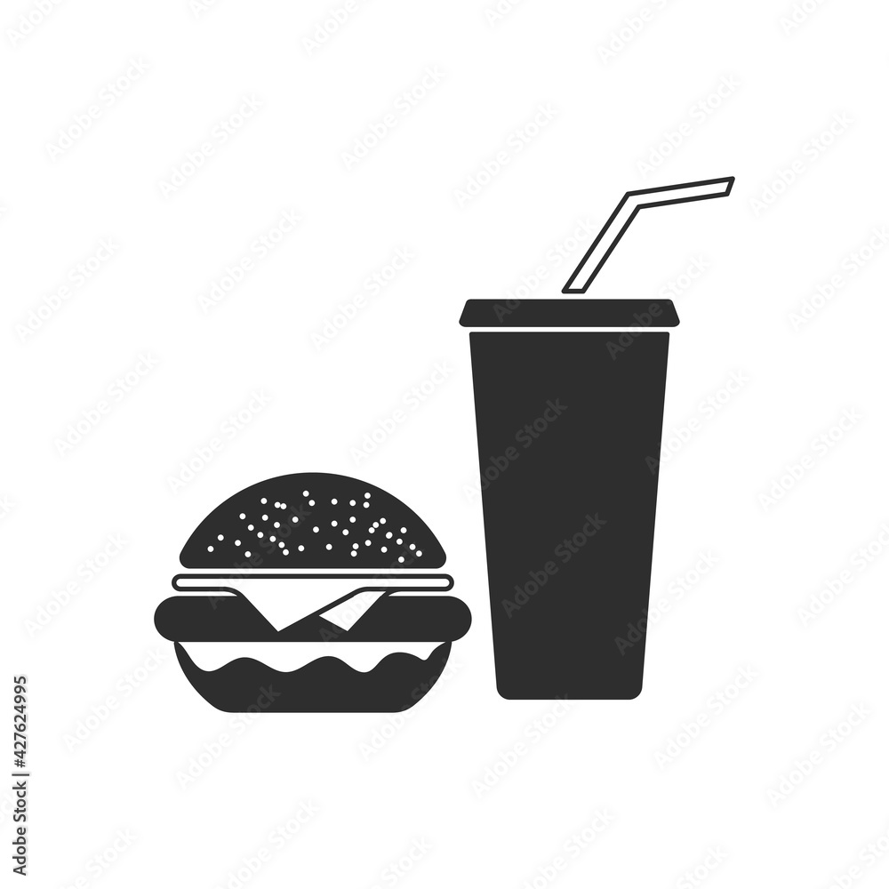 Fast food icon in trendy outline style design Fast food icon in trendy outline style design