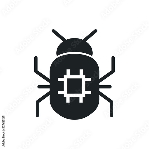 Virus bug icon in trendy flat style design