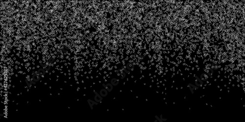 Falling numbers, big data concept. Binary white chaotic flying digits. Sublime futuristic banner on black background. Digital vector illustration with falling numbers.