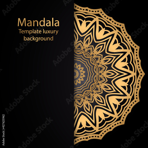 Templates for greeting and business cards. Vector illustration. Oriental pattern with. Mandala.