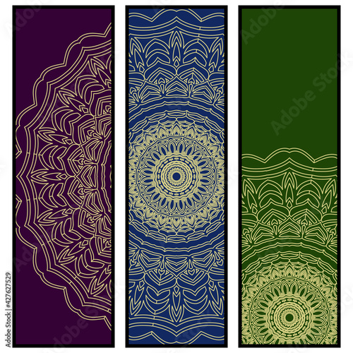 Template greeting card, invitation. Mandala design. Vector illustration.