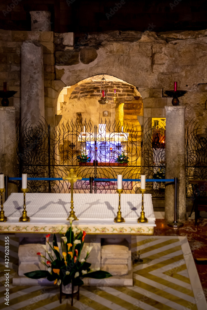Nazareth, Israel 08 april 2021 through the bars through the grate a