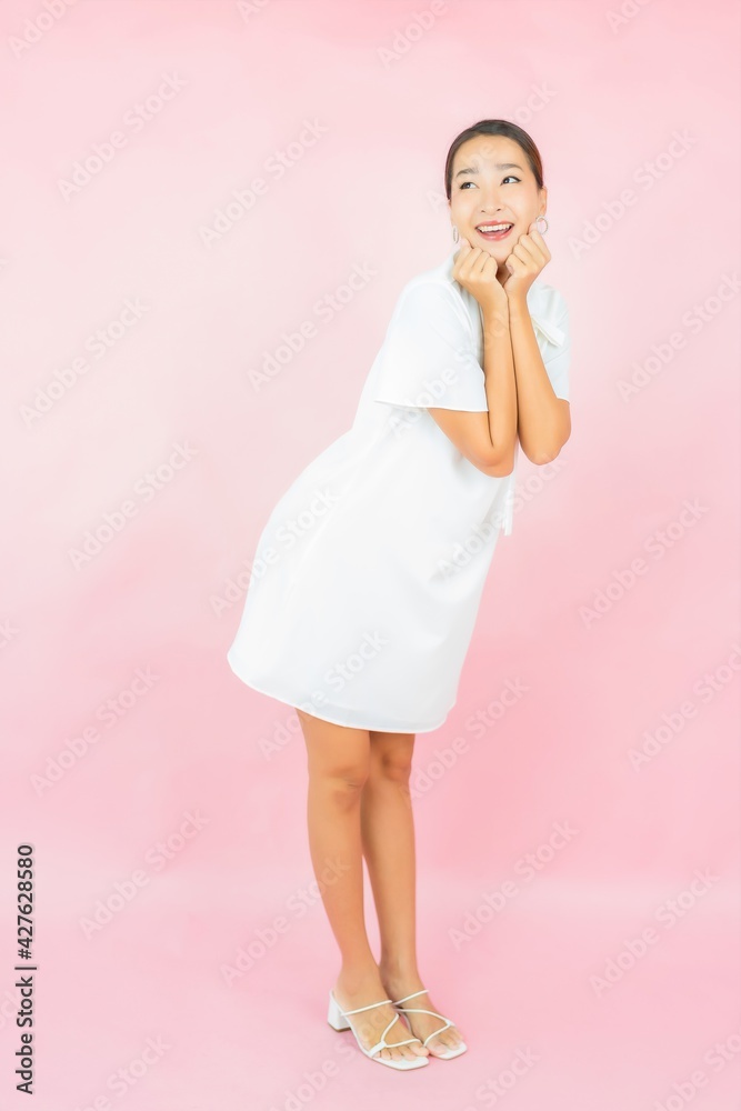 Portrait beautiful young asian woman smile with many action Portrait beautiful young asian woman smile with many action