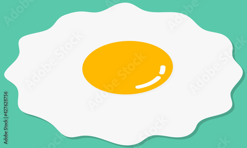 fried egg vector illustration on white background. 