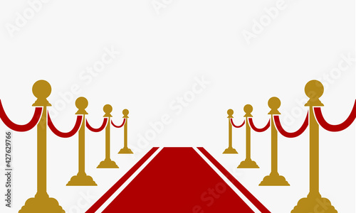 red carpet barriers gold. luxury design vector illustration.