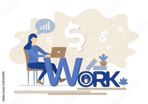 Modern people and Business concept in flat design