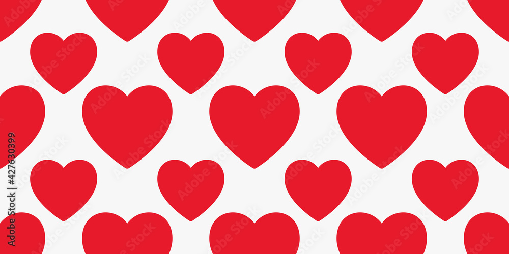 red hearts pattern background.vector illustration.