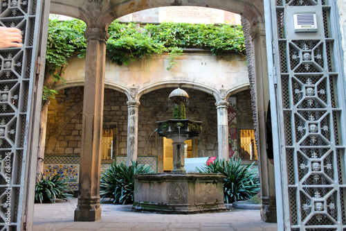 BARCELONA  SPAIN - OCT 24  2019. Building of the Historical Archive of the City of Barcelona AHCB in the Casa de l Arcadia in Barcelona