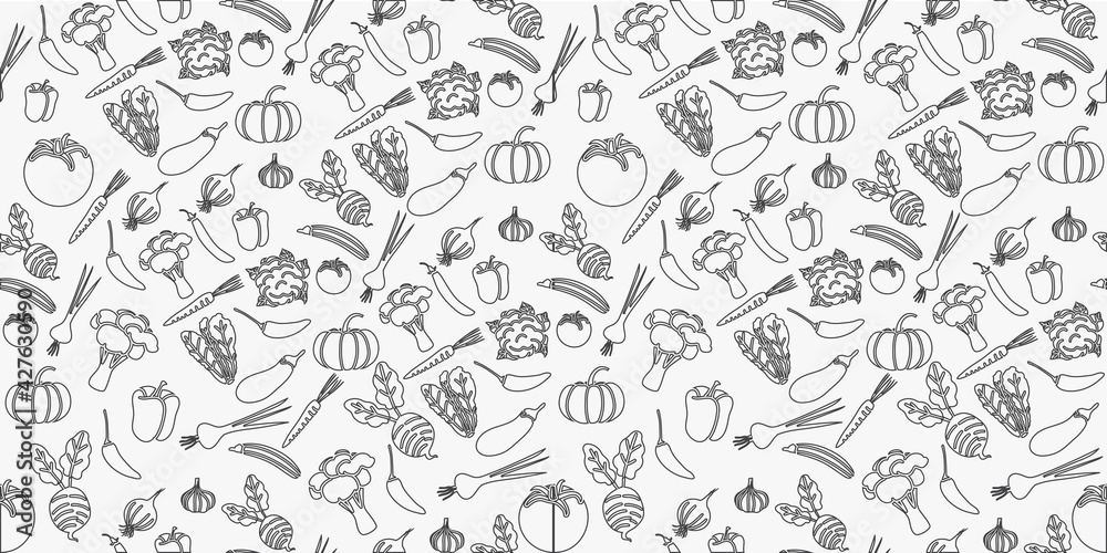 Vegetables pattern background. vector illustration.