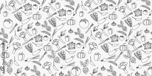 Vegetables pattern background. vector illustration.