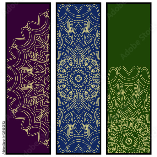 Template greeting card, invitation. Mandala design. Vector illustration.