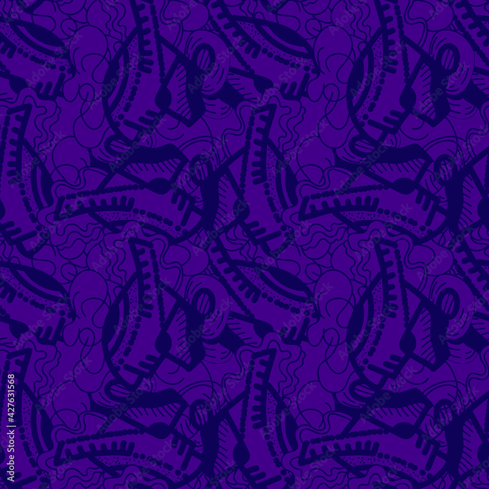 Fototapeta premium Seamless nature decorative artwork with cute freehand pattern