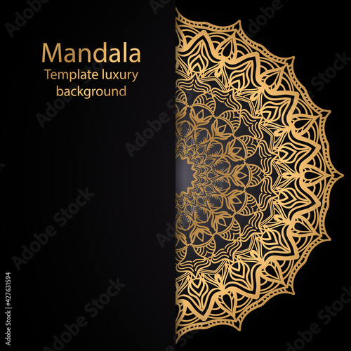 Templates for greeting and business cards. Vector illustration. Oriental pattern with. Mandala.