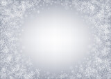 White Snowflake Vector Gray Background. magic
