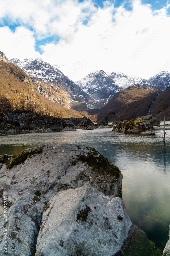 Fototapeta premium Bondhusvatnet Lake in the Bondhusdalen Valley near the village of Sunndal, Norway