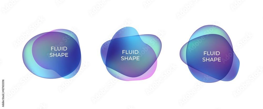 Trendy abstract badges set. Fluid color banners