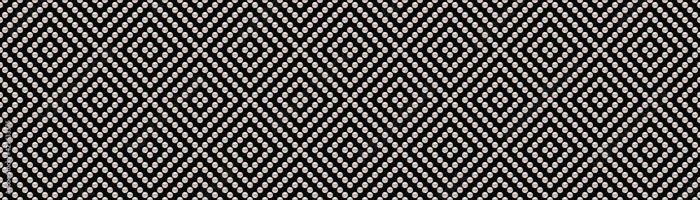 Fototapeta premium Dark luxury background with small pearls and rhombuses. Seamless vector illustration. 