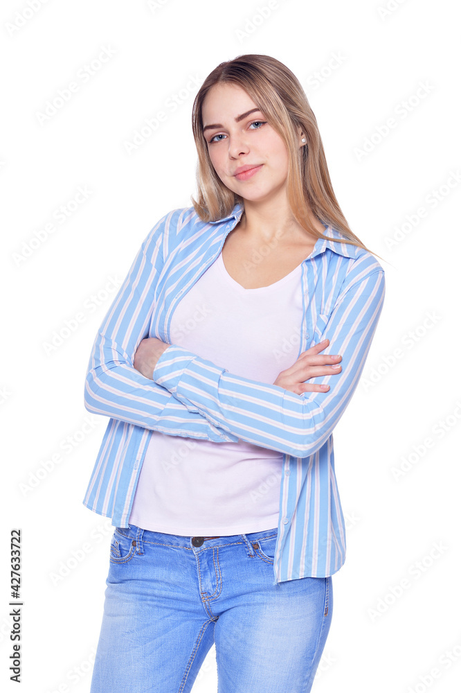 portrait of beautiful woman wearing casual clothing portrait of beautiful woman wearing casual clothing