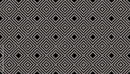 Dark luxury background with small pearls and rhombuses. Seamless vector illustration. 