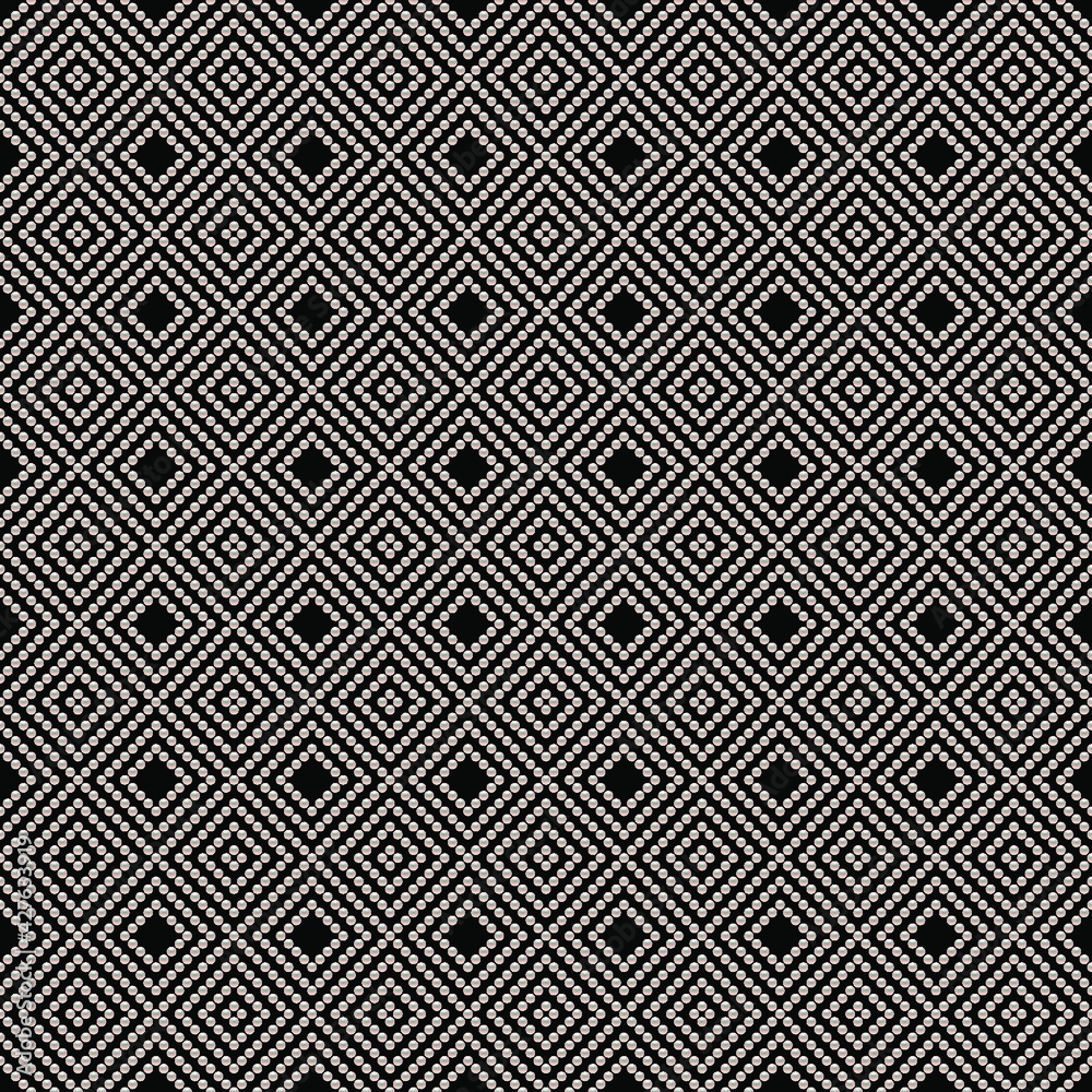 Dark luxury background with small pearls and rhombuses. Seamless vector illustration. Dark luxury background with small pearls and rhombuses. Seamless vector illustration.