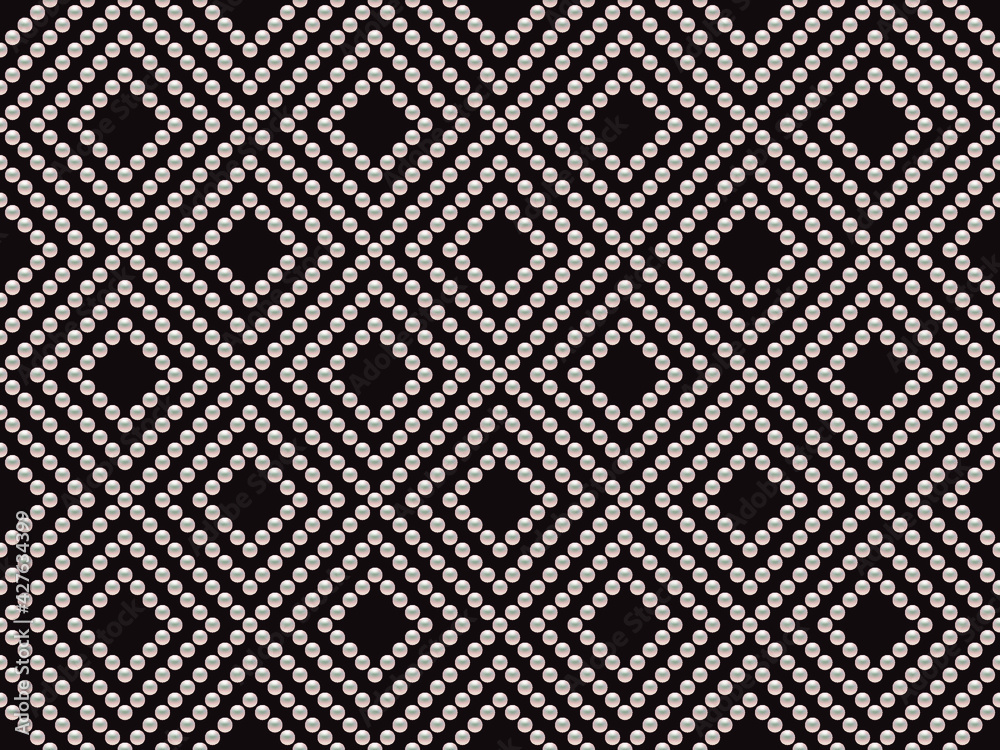 Dark luxury background with small pearls and rhombuses. Seamless vector illustration. Dark luxury background with small pearls and rhombuses. Seamless vector illustration.