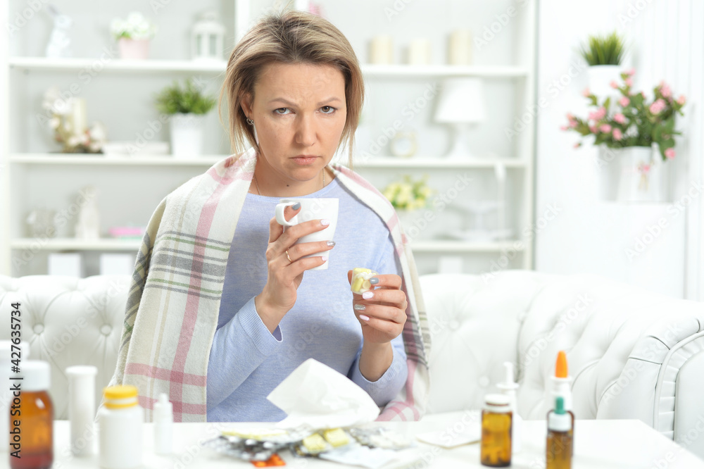 beautiful young woman taking pills beautiful young woman taking pills