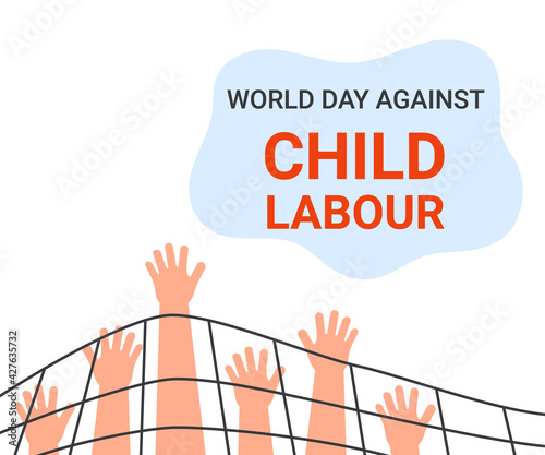 Prohibition of hands with nets, restriction of freedom, people are powerless. Containment of power, arrest. Vector illustration