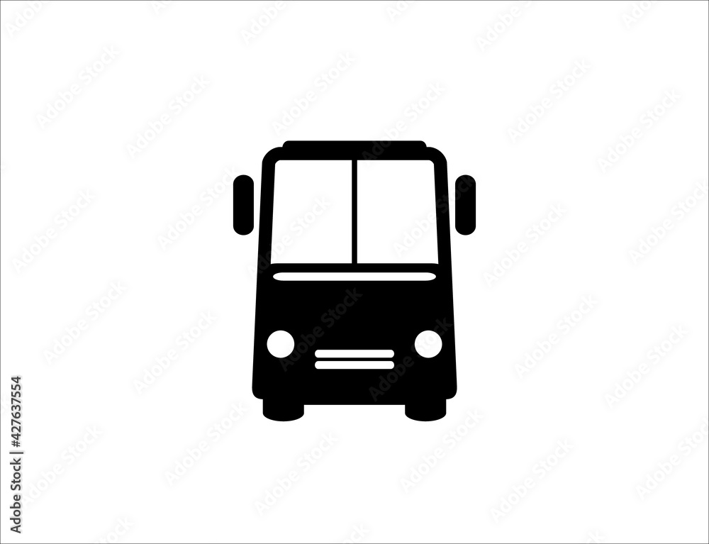 Bus icon vector, Transportation sign Isolated on white background. Trendy Flat style for graphic design, logo, Web site, social media, UI, mobile app,