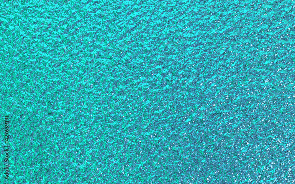 Teal green blue foil paper texture background.