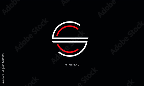 Alphabet letter icon logo SC or CS