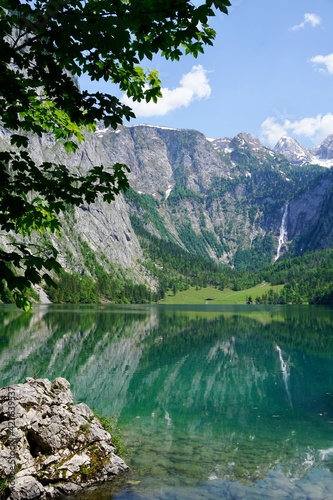 Lake "Obersee" in the Bavarian Alps in Berchtesgaden
