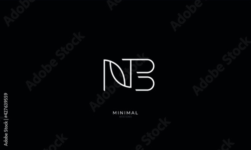 Alphabet letter icon logo NB