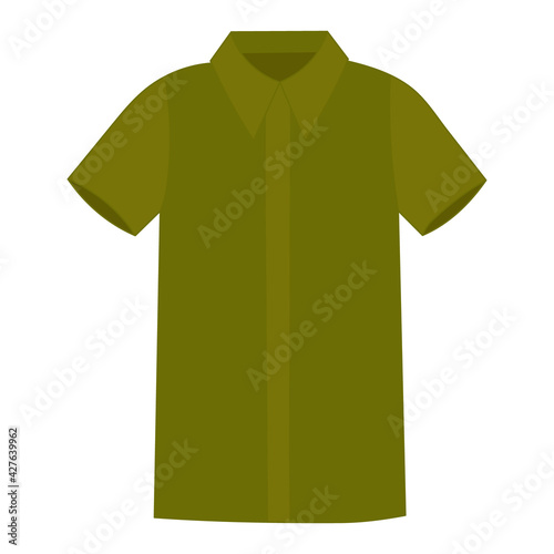 vector, isolated, in flat style green shirt