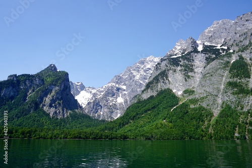Lake  K  nigssee  in the Bavarian Alps in Berchtesgaden