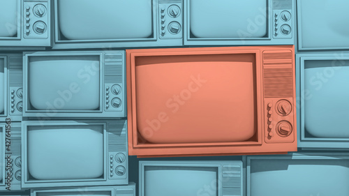 Vintage Old TV 3D Illustration  photo