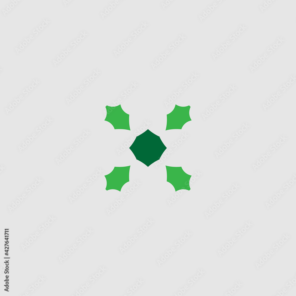 Fototapeta premium Leaf flat icon. Simple style green energy poster design background symbol. Leaf logo. Logo design element. T-shirt printing. Vector for sticker.