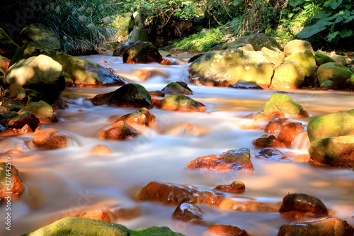 waterfall in autumn forest