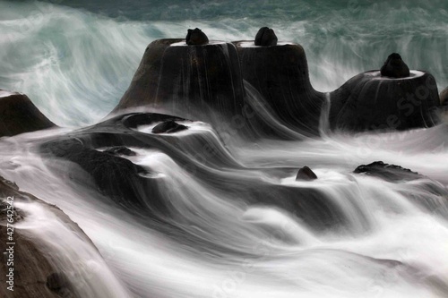 water flowing over waterfall