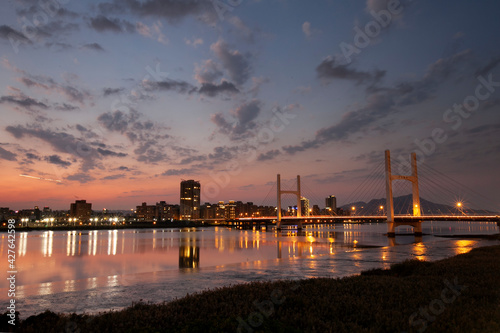 sunset over the city