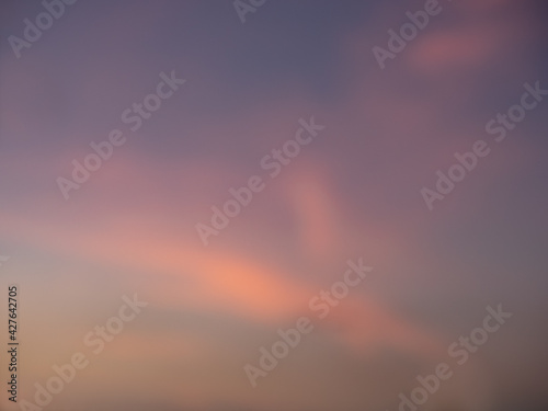 Dramatic scene twilight cloudy sky.