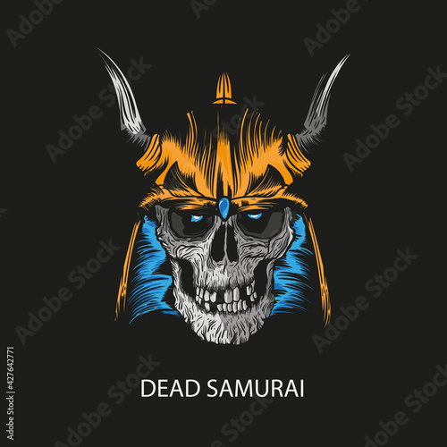 Samurai skull vector illustration