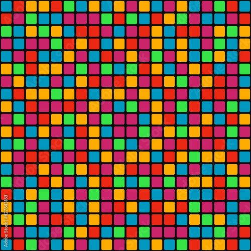 Colorful tile squares. Multicolored decor same tile.