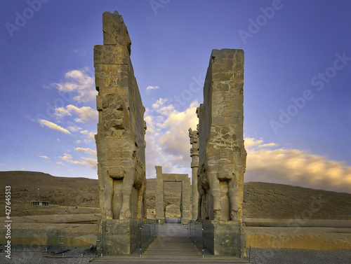 Persepolis horse statues photo